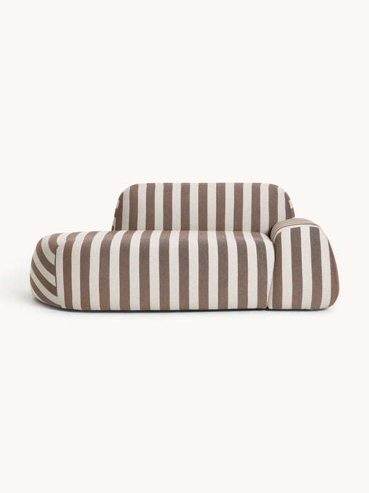 Wolna 2-Seater Striped Sofa with Chaise Longue