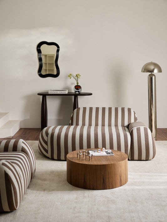 Wolna 2-Seater Striped Sofa with Chaise Longue
