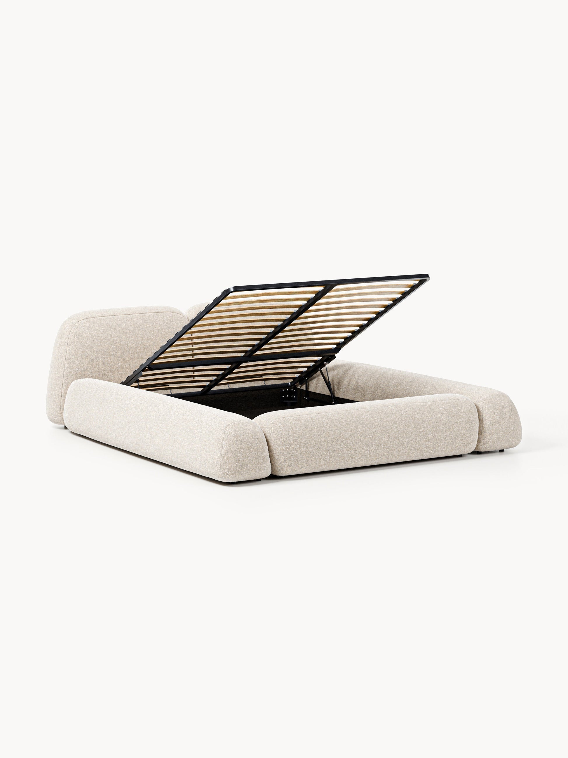 Wolna Bouclé Upholstered Bed with Storage