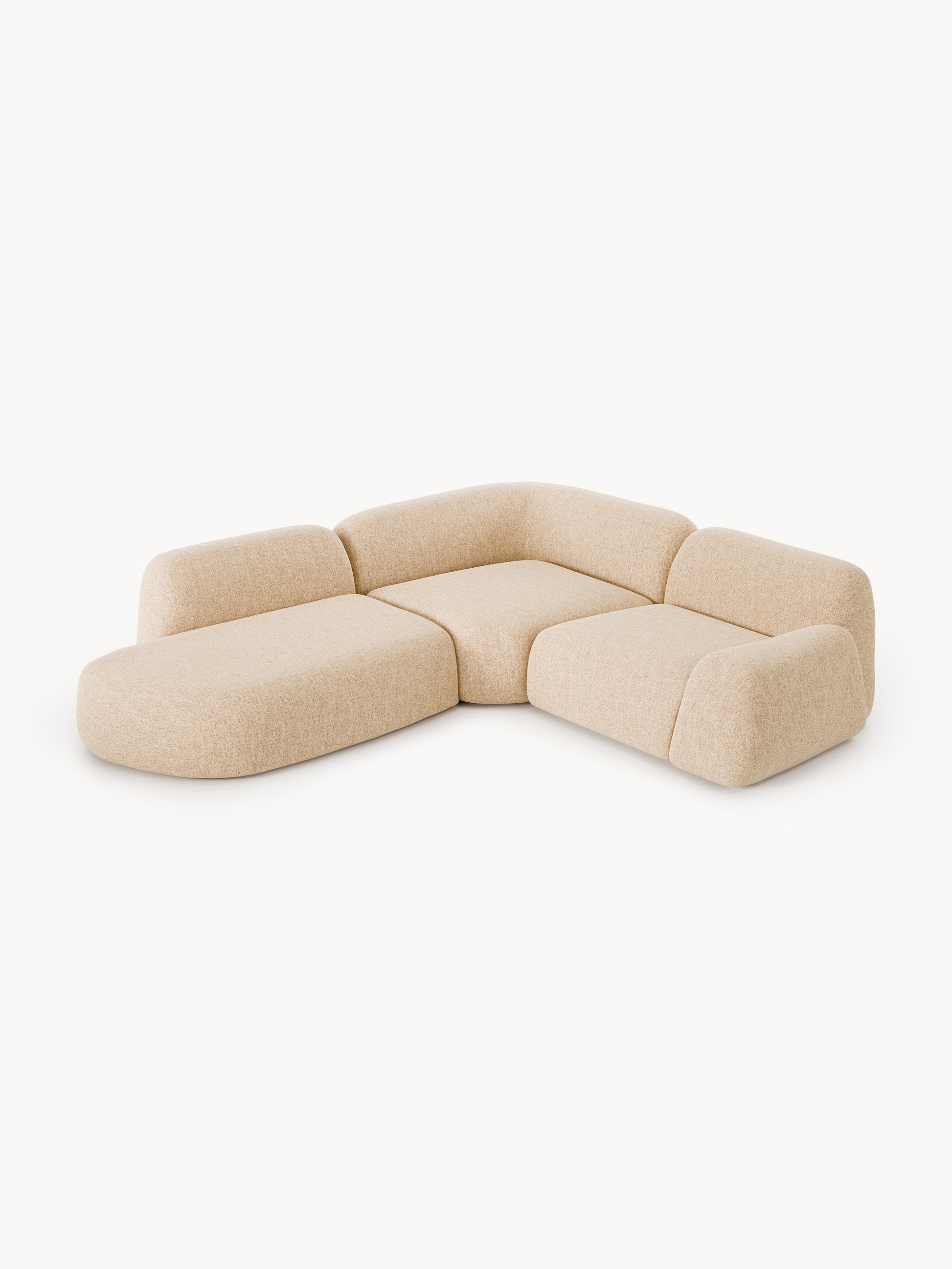 Wolna Modular Bouclé Corner Sofa (4-Seater) with Chaise Longue