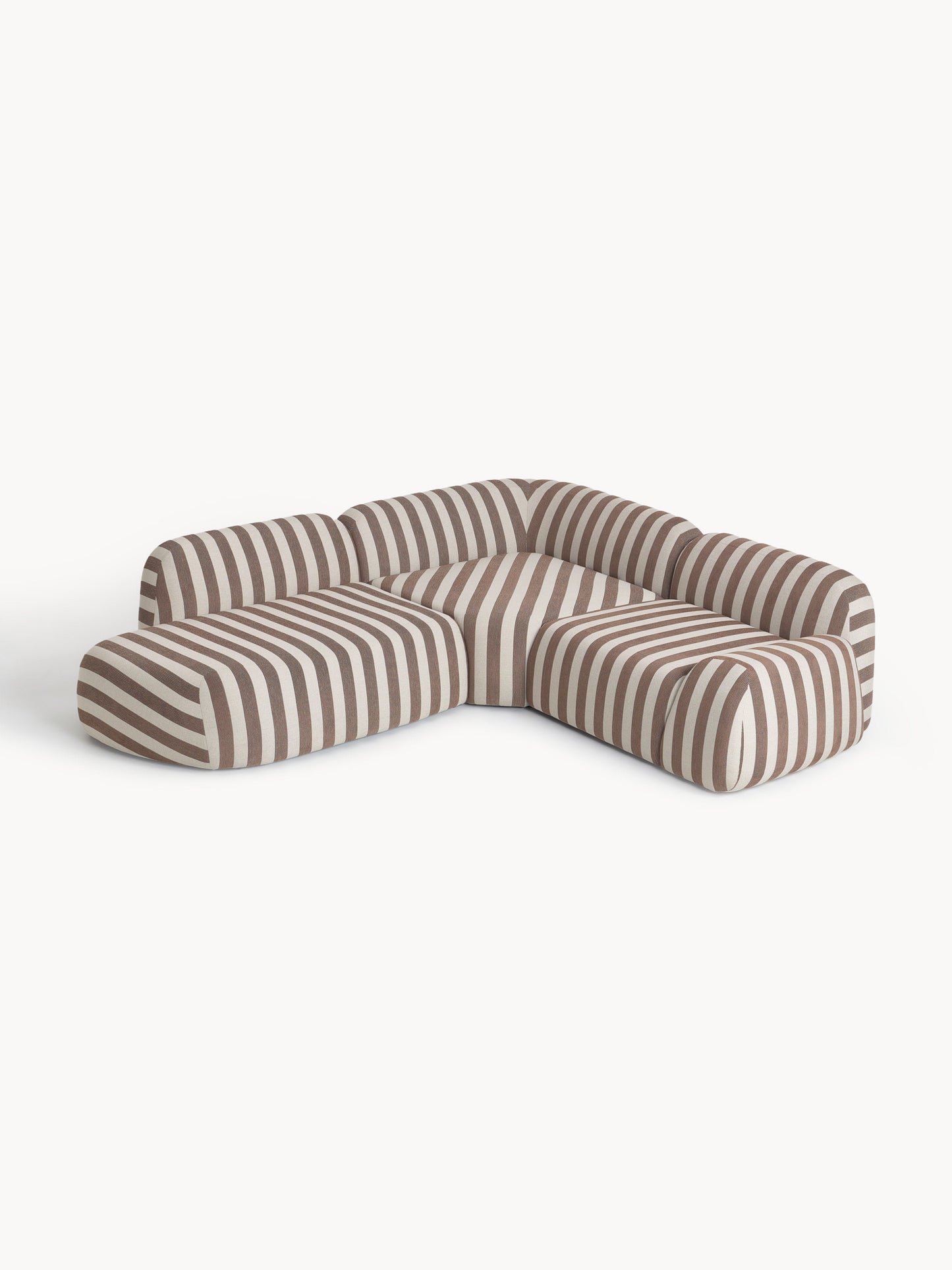 Wolna Modular Striped Corner Sofa (4-Seater) with Chaise Longue
