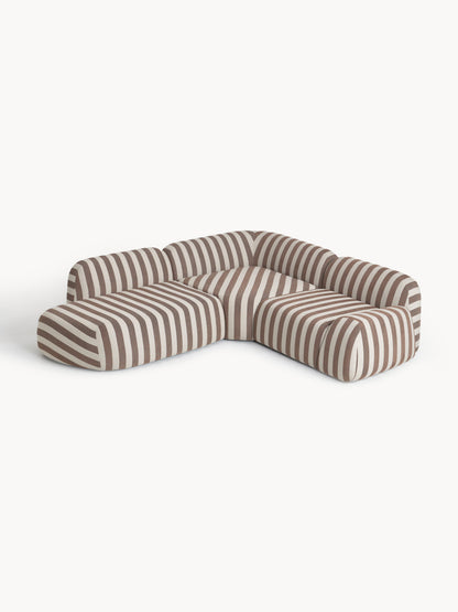 Wolna Modular Striped Corner Sofa (4-Seater) with Chaise Longue