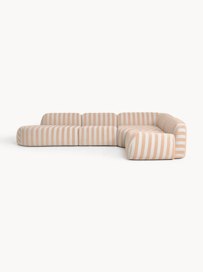 Wolna Modular Striped XL Corner Sofa with Chaise Longue