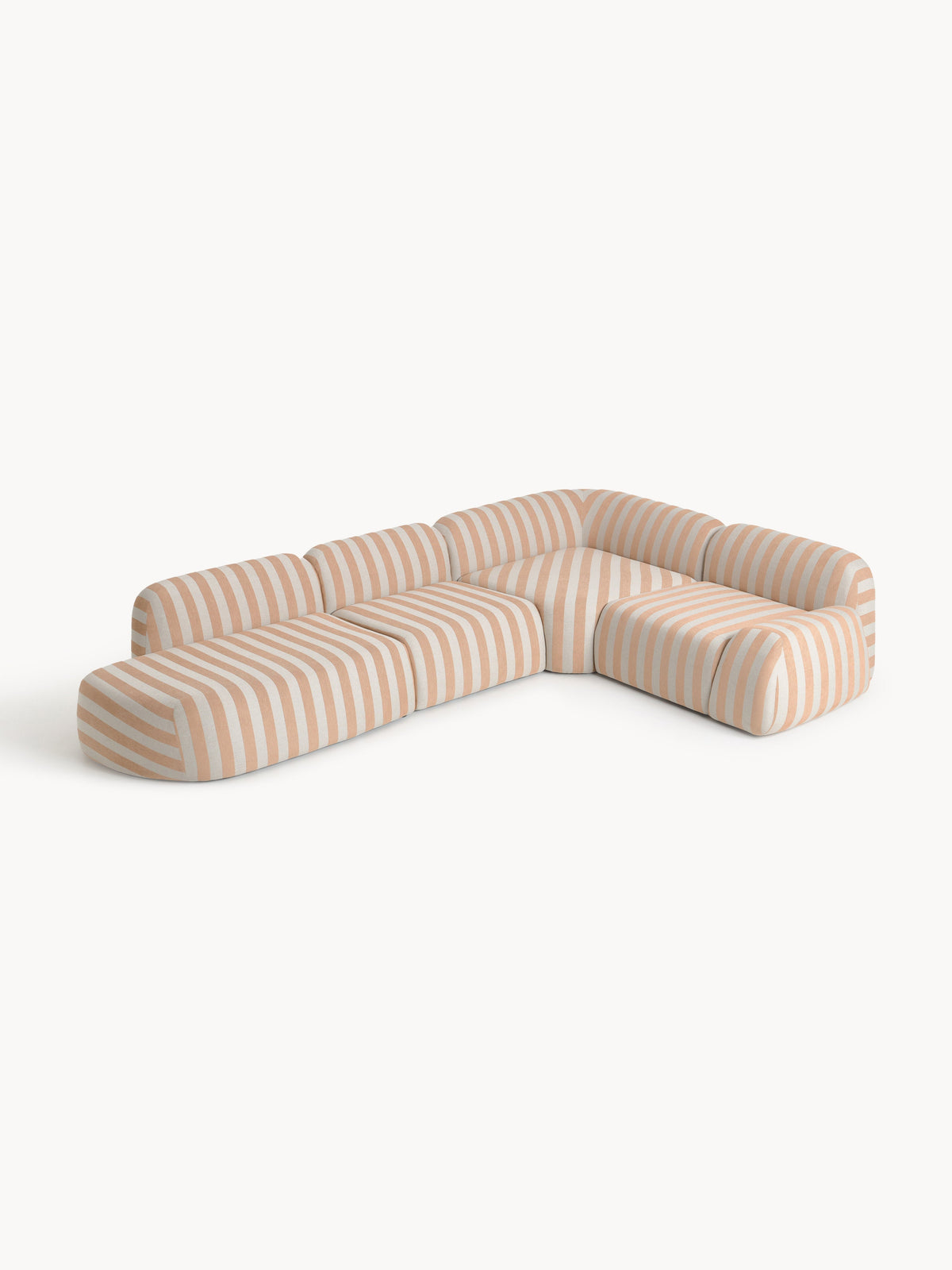 Wolna Modular Striped XL Corner Sofa with Chaise Longue