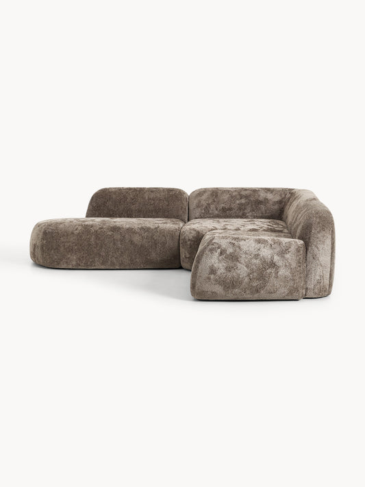 Wolna Modular Teddy Bouclé Corner Sofa (4-Seater) with Chaise Longue