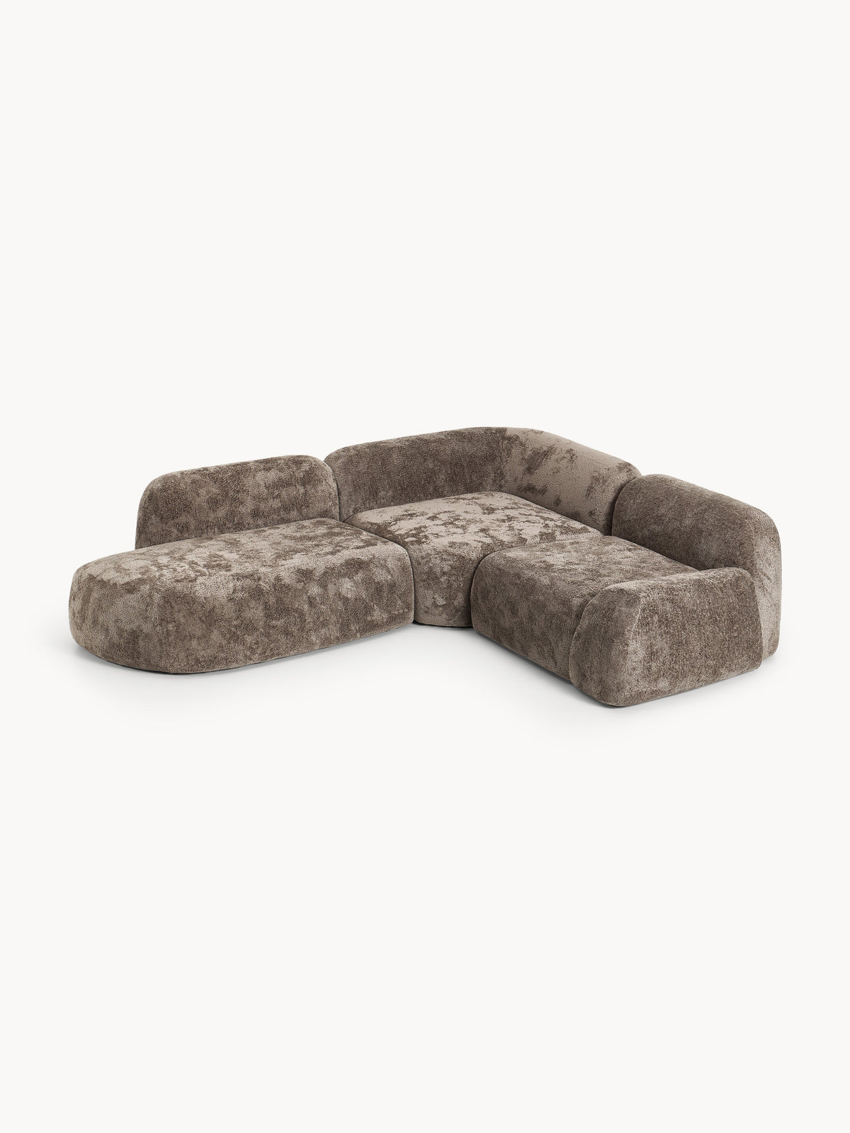 Wolna Modular Teddy Bouclé Corner Sofa (4-Seater) with Chaise Longue