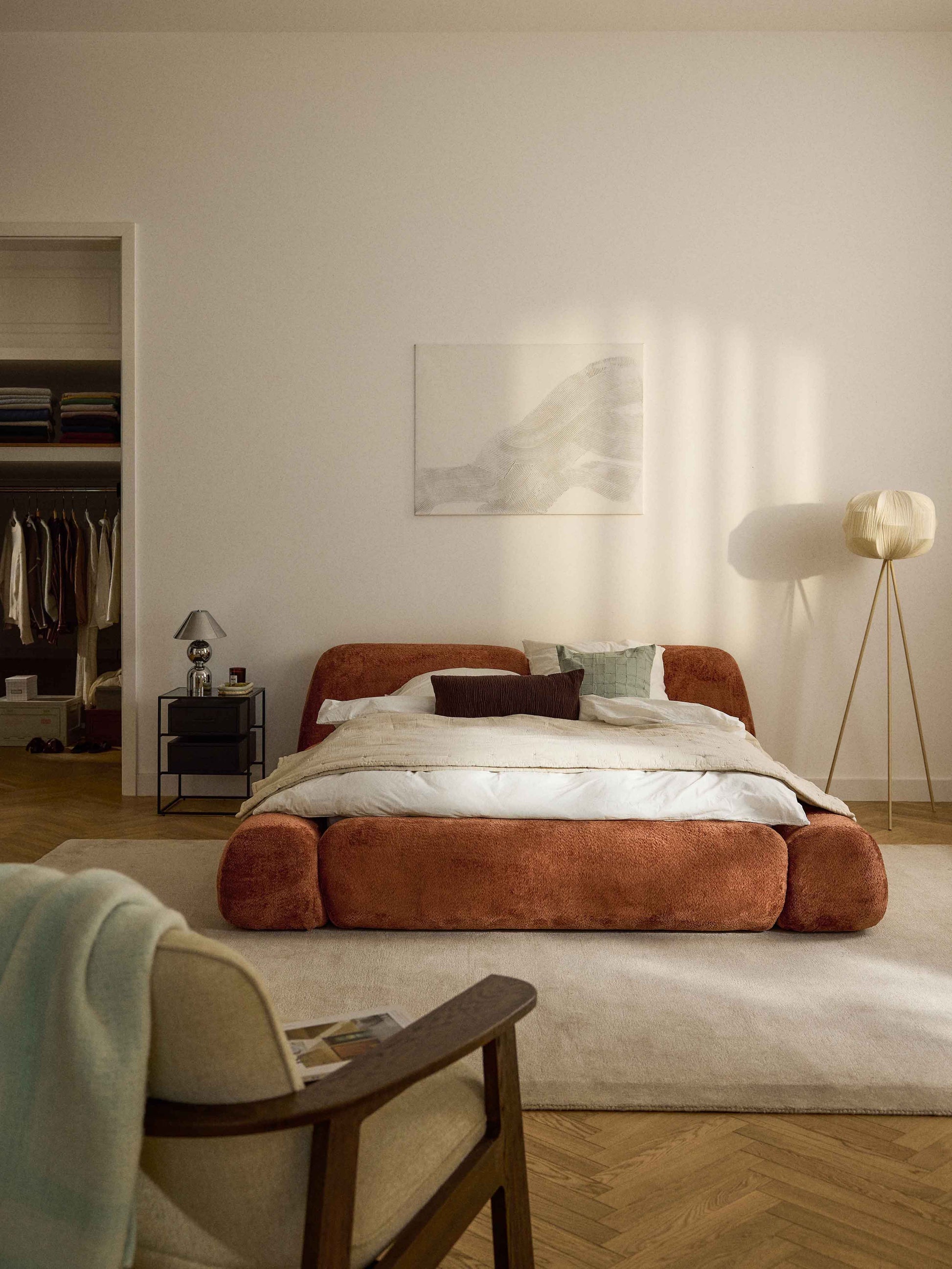 Wolna Teddy Bouclé Upholstered Bed