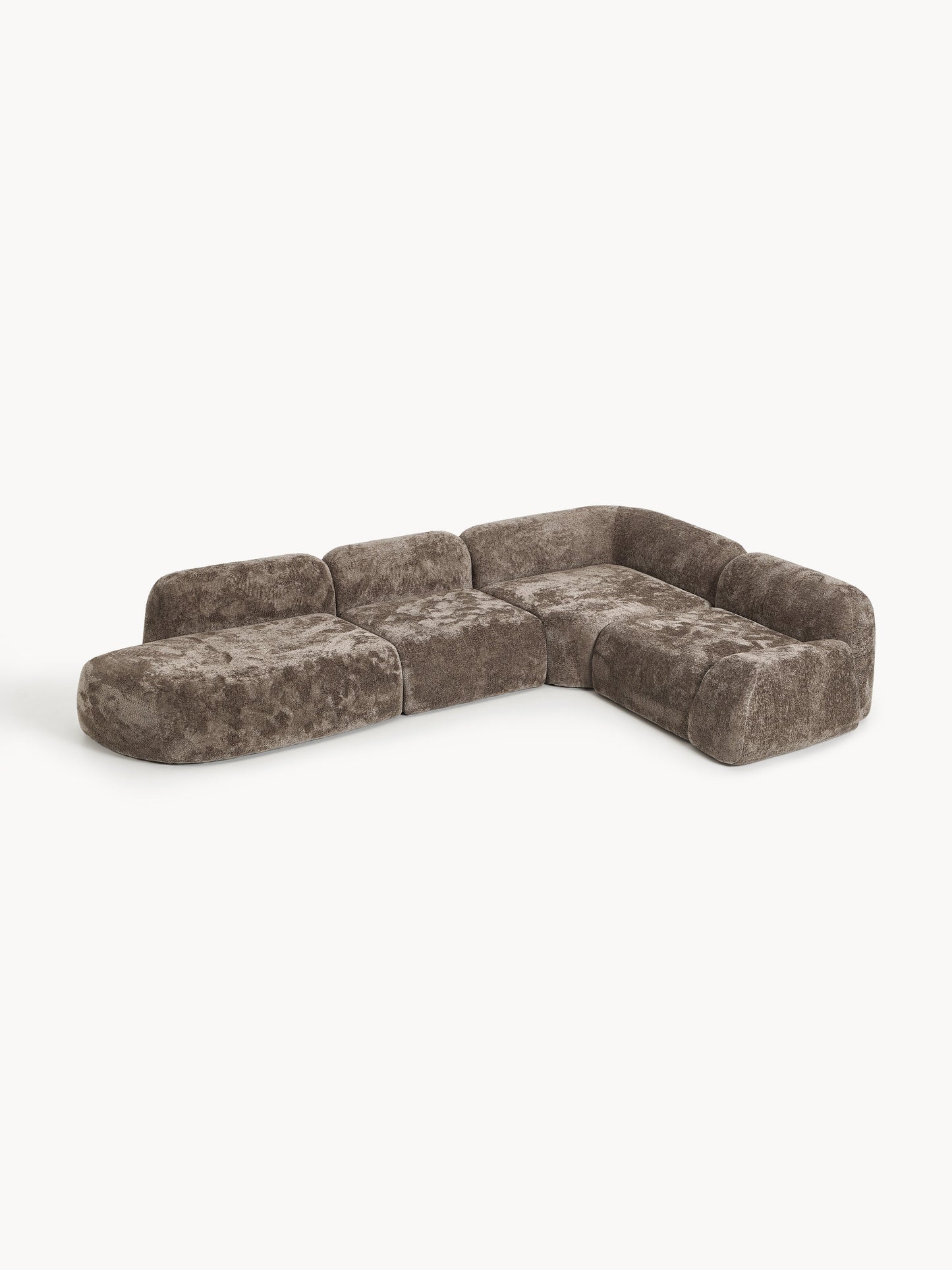 Wolna XL Modular Teddy Bouclé Corner Sofa with Chaise Longue